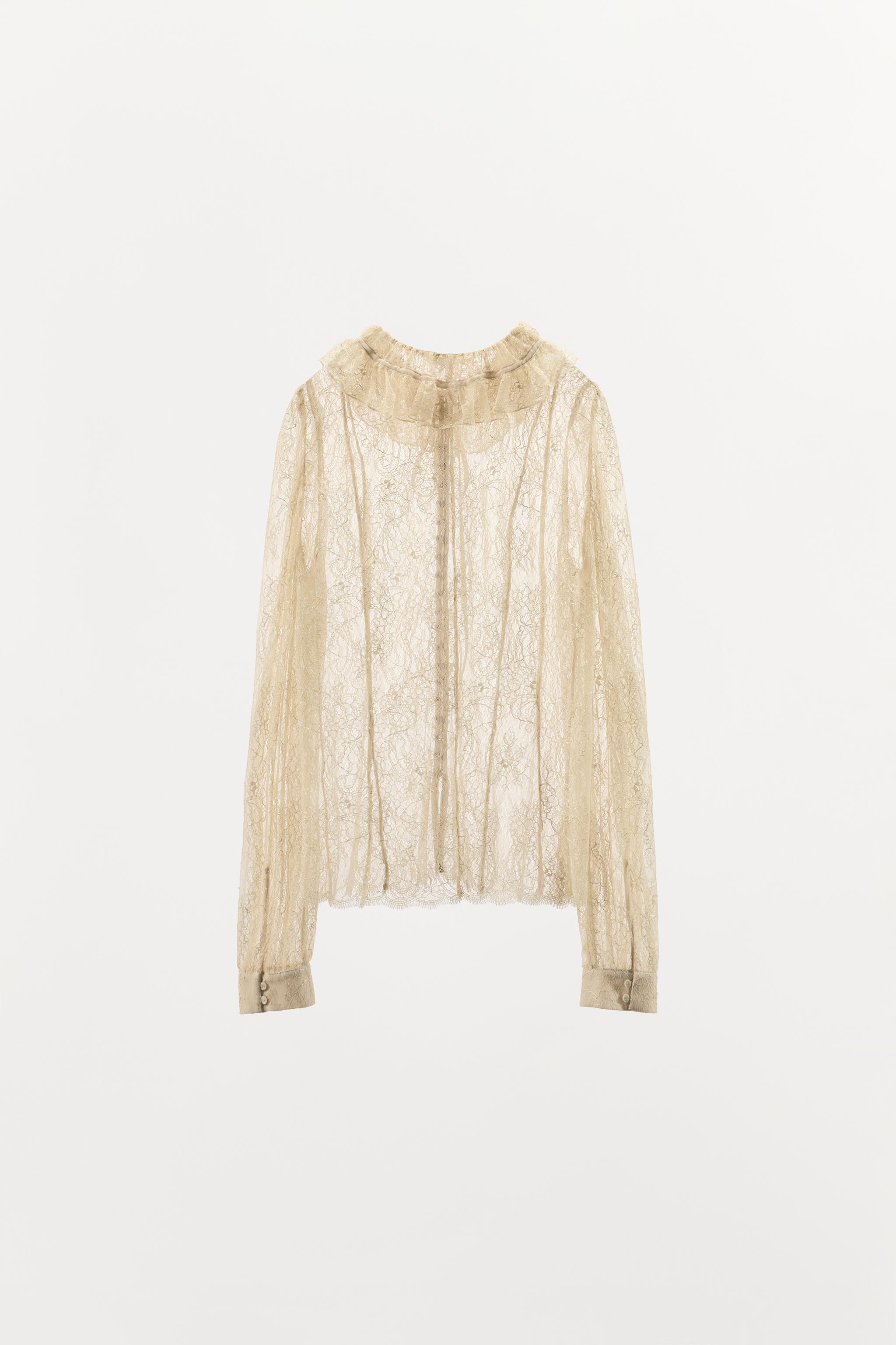 LACE BUTTON SHIRT ZW COLLECTION LIMITED EDITION